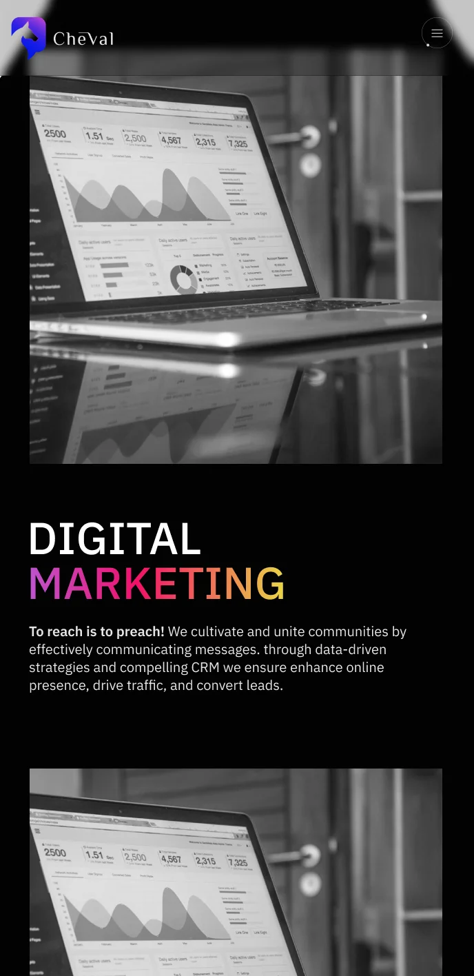 Cheval Agency phone user interface